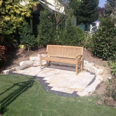 Travertin, creme-beige Terrassenplatten